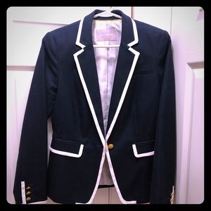 Banana Republic jacket navy white piping sz 6P